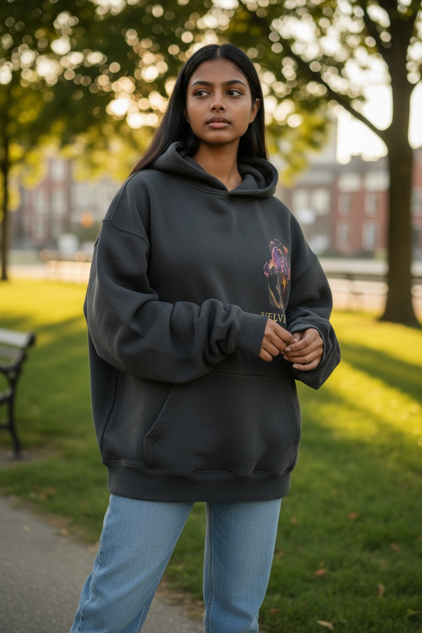 Midnight Bloom Hoodie – Velvet Iris